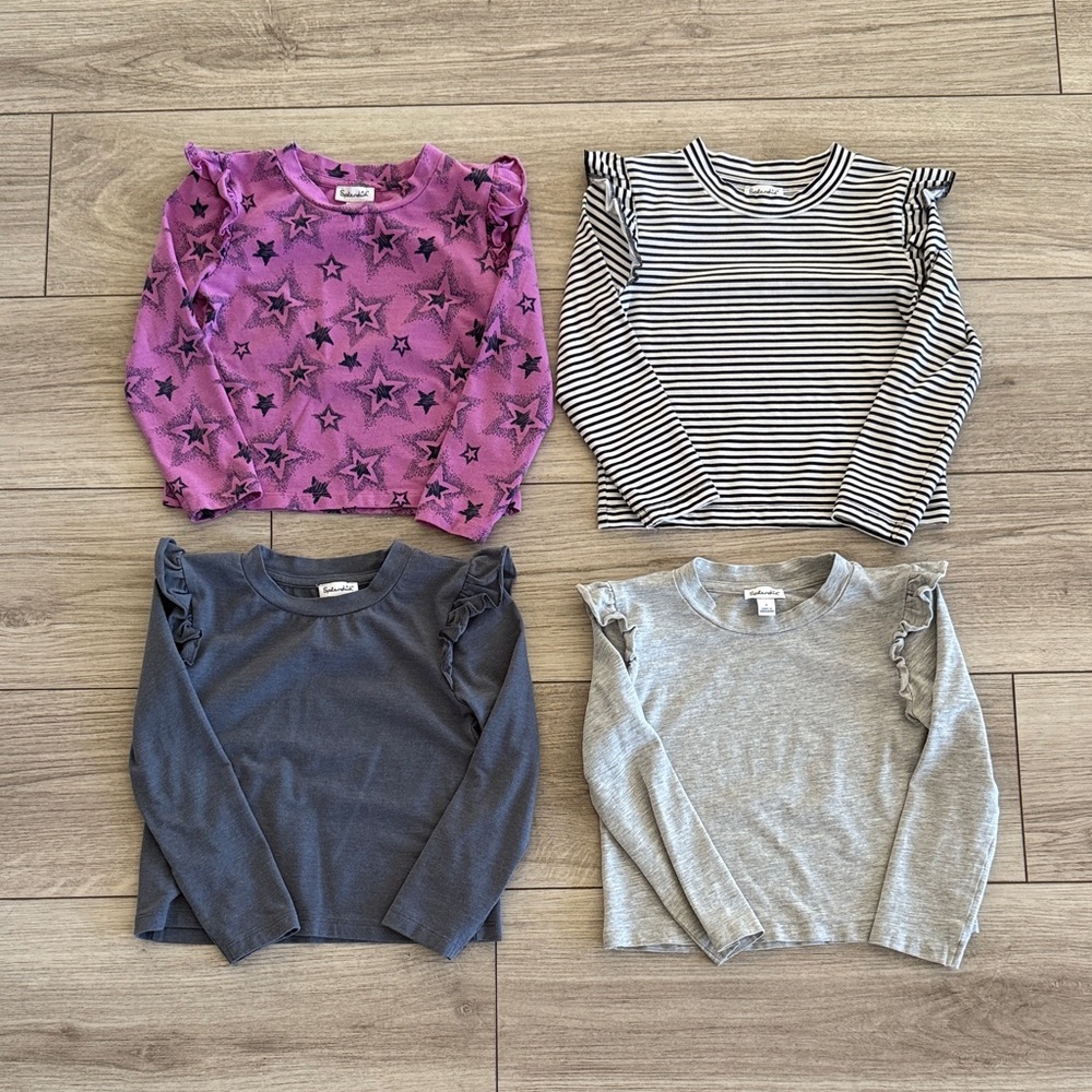 Splendid Toddler Girls Long Sleeve Ruffle Sleeve Bundle size 3